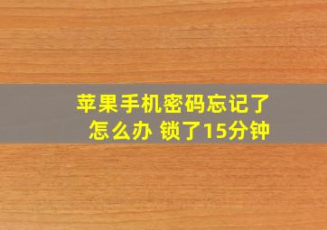 苹果手机密码忘记了怎么办 锁了15分钟